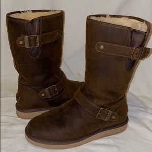 Ugg Sutter Brown Leather Boots-great condition